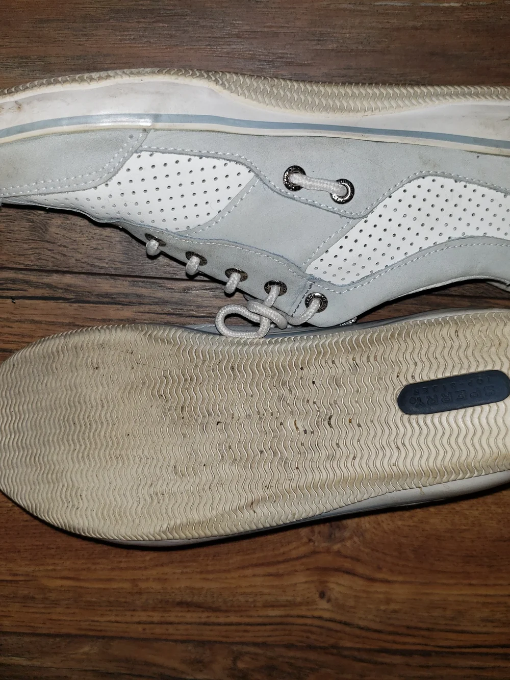 Women's Sperry Casual Lace-Up Sneakers in Light Gray and White